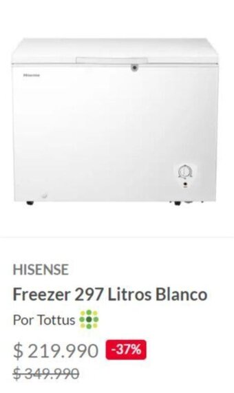 Tottus HISENSE Freezer 297 Litros Blanco oferta