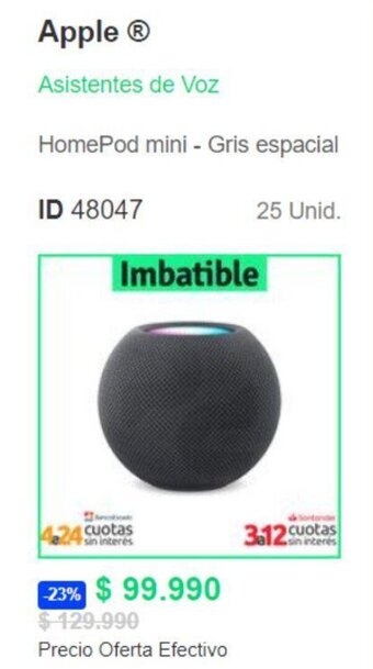 PC Factory Apple HomePod mini - Gris espacial oferta