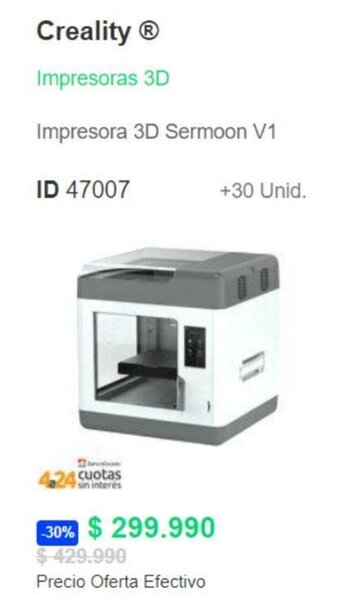 PC Factory Creality Impresora 3D Sermoon V1 oferta