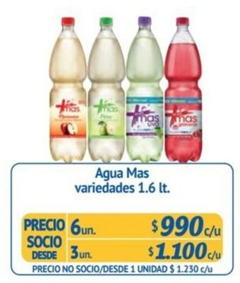 Alvi Agua Mas variedades 1.6 lt. x 6un. oferta