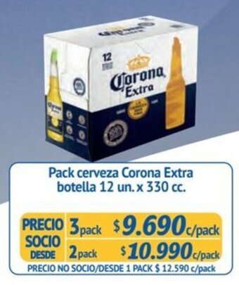 Alvi Pack cerveza Corona Extra botella 12 un. x 330 cc. x 3 pack oferta
