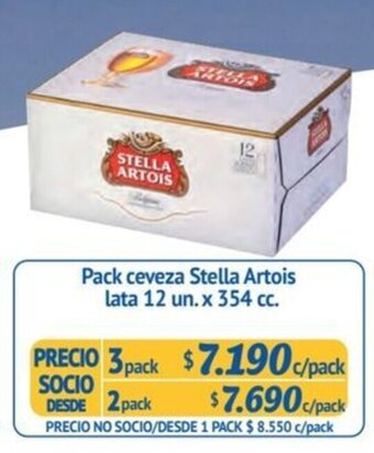 Alvi Pack ceveza Stella Artois lata 12 un. x 354 cc. x 3 pack oferta