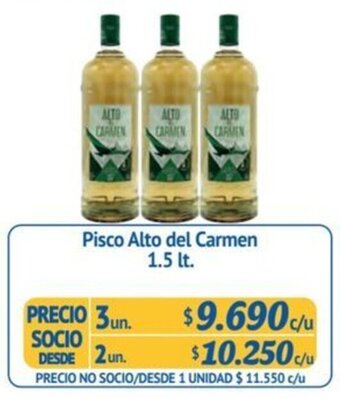 Alvi Pisco Alto del Carmen 1.5 lt. x 3 un. oferta