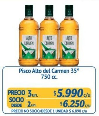 Alvi Pisco Alto del Carmen 35⁰ 750 cc. x 3 un. oferta