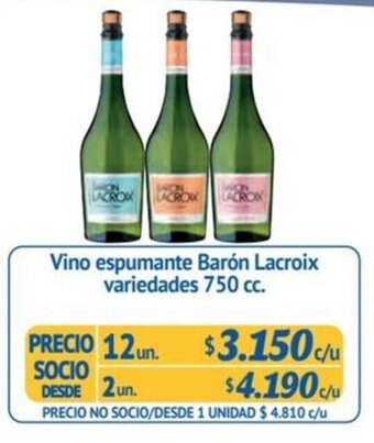 Alvi Vino espumante Barón Lacroix variedades 750 cc. x 12 un. oferta
