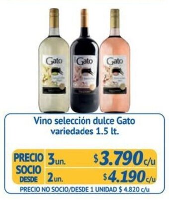 Alvi Vino selección dulce Gato variedades 1.5 lt. x 3 un. oferta