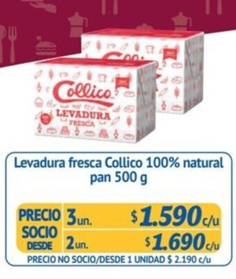 Alvi Levadura fresca Collico 100% natural pan 500 g x 3 un. oferta