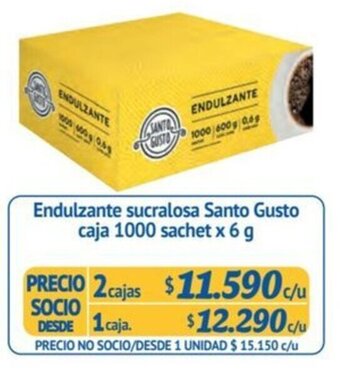 Alvi Endulzante sucralosa Santo Gusto caja 1000 sachet x 6 g x 2 cajas oferta