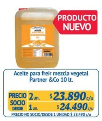 Alvi Aceite para freír mezcla vegetal Partner & Co 10 lt. x 2 un. oferta