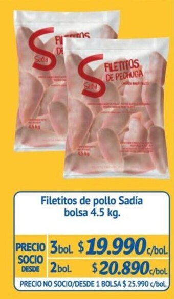 Alvi Filetitos de pollo Sadía bolsa 4.5 kg. x 3 bol. oferta