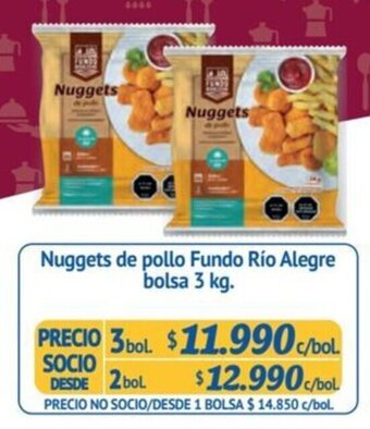 Alvi Nuggets de pollo Fundo Río Alegre bolsa 3 kg. x 3 bol. oferta
