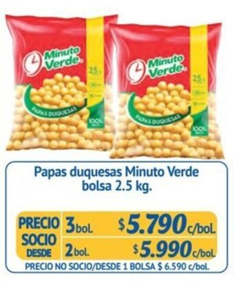 Alvi Papas duquesas Minuto Verde bolsa 2.5 kg. x 3 bol. oferta