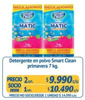 Alvi Detergente en polvo Smart Clean primavera 7 kg. x 2 un. oferta