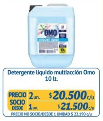 Alvi Detergente Líquido multiacción Omo 10 lt. x 2 un. oferta