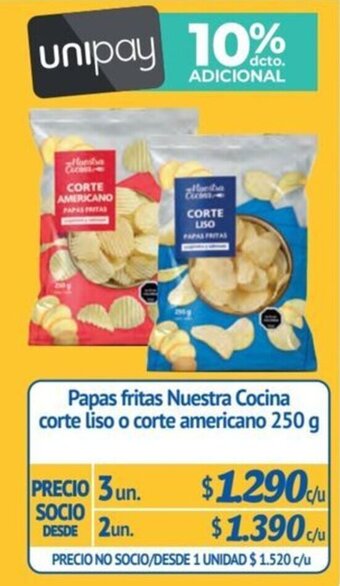 Alvi Papas fritas Nuestra Cocina corte liso o corte americano 250 g x 3 un. oferta