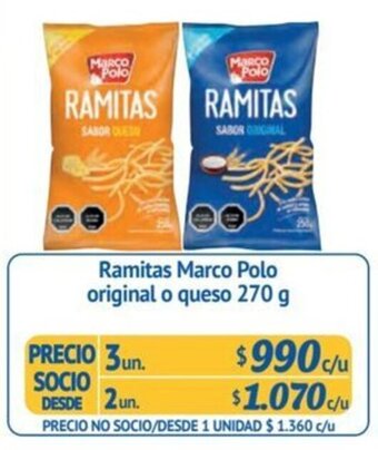 Alvi Ramitas Marco Polo original o queso 270 g x 3 un. oferta