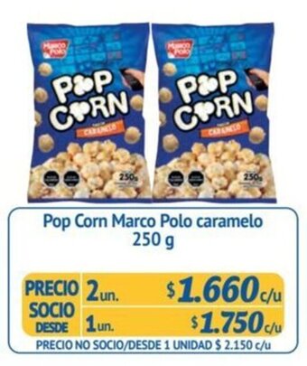 Alvi Pop Corn Marco Polo caramelo 250 g x 2 un. oferta