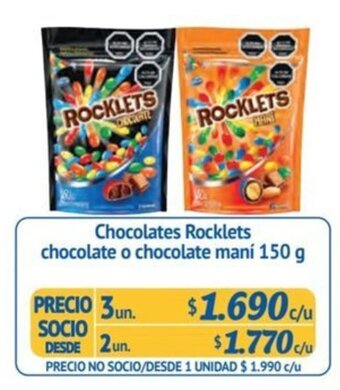 Alvi Chocolates Rocklets chocolate o chocolate maní 150 g x 3 un. oferta