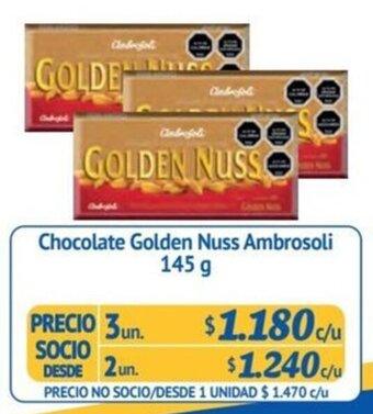 Alvi Chocolate Golden Nuss Ambrosoli 145 g x 3 un. oferta