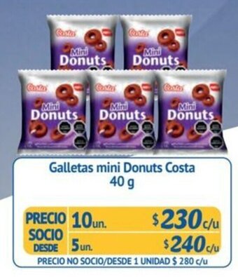 Alvi Galletas mini Donuts Costa 40 g x 10 un. oferta