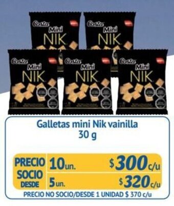 Alvi Galletas mini Nik vainilla 30 g x 10 un. oferta