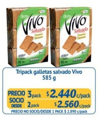 Alvi Tripack galletas salvado Vivo 585 g x 3 pack oferta