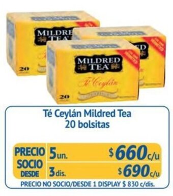 Alvi Té Ceylán Mildred Tea 20 bolsitas x 5 un. oferta
