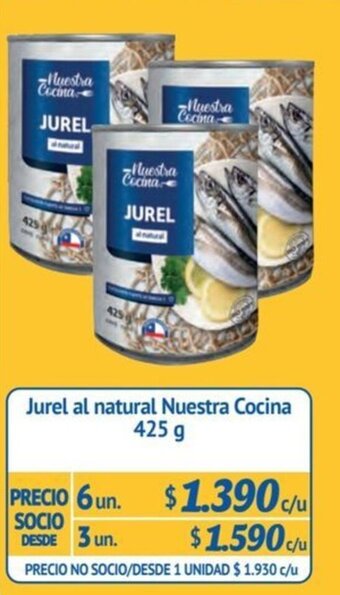 Alvi Jurel al natural Nuestra Cocina 425 g x 6 un. oferta