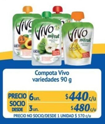 Alvi Compota Vivo variedades 90 g x 6 un. oferta