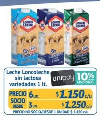 Alvi Leche Lonco Leche sin lactosa variedades 1 lt. x 6 un. oferta