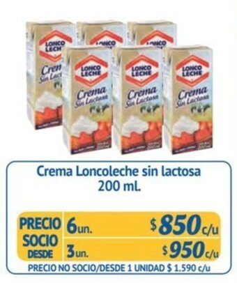 Alvi Crema Lonco Leche sin lactosa 200 ml. x 6 un. oferta