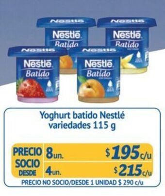 Alvi Yoghurt batido Nestlé variedades 115 g x 8 un. oferta
