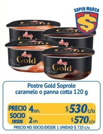 Alvi Postre Gold Soprole caramelo o panna cotta 120 g x 4 un. oferta