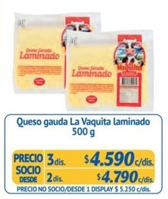Alvi Queso gauda La Vaquita laminado 500 g x 3 dis. oferta