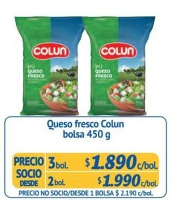 Alvi Queso fresco Colun bolsa 450 g x 3 bol. oferta