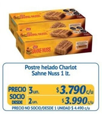 Alvi Postre helado Charlot Sahne Nuss 1 lt. x 3 un. oferta