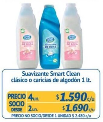 Alvi Suavizante Smart Clean clásico o caricias de algodón 1 lt. x 4 un. oferta