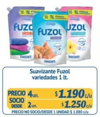 Alvi Suavizante Fuzol variedades 1 lt. x 4 un. oferta