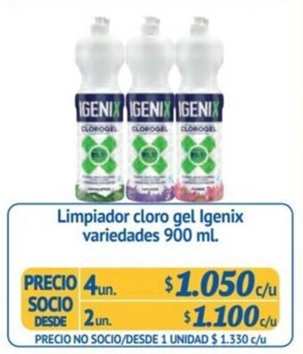 Alvi Limpiador cloro gel Igenix variedades 900 ml. x 4 un. oferta