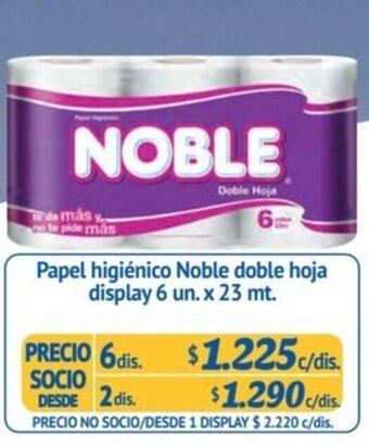 Alvi Papel higiénico Noble doble hoja display 6 un. x 23 mt. x 6 dis. oferta