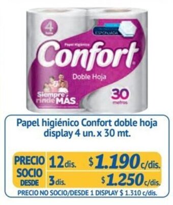 Alvi Papel higiénico Confort doble hoja display 4 un. x 30 mt. x 12 dis. oferta