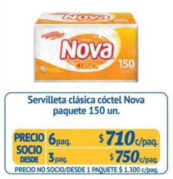 Alvi Servilleta clásica cóctel Nova paquete 150 un. x 6 paq. oferta
