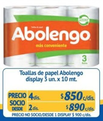 Alvi Toallas de papel Abolengo display 3 un. x 10 mt. x 4 dis. oferta