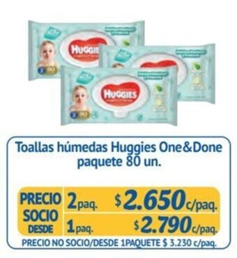 Alvi Toallas húmedas Huggies One&Done paquete 80 un. x 2 paq. oferta