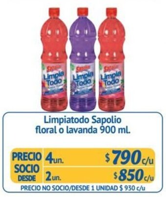 Alvi Limpiatodo Sapolio floral o lavanda 900 ml. x 4 un. oferta