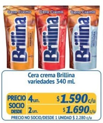 Alvi Cera crema Brillina variedades 340 ml. x 4 un. oferta