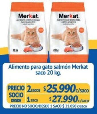 Alvi Alimento para gato salmón Merkat saco 20 kg. x 2 sacos oferta