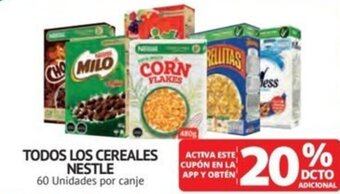 Alvi TODOS LOS CEREALES NESTLE 60 Unidades por canje oferta