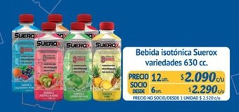 Alvi Bebida isotónica Suerox variedades 630 cc. x 12 un. oferta