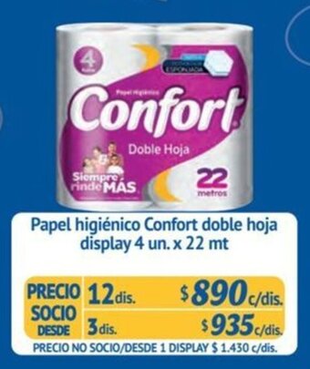 Alvi Papel higiénico Confort doble hoja display 4 un. x 22 mt x 12 dis. oferta